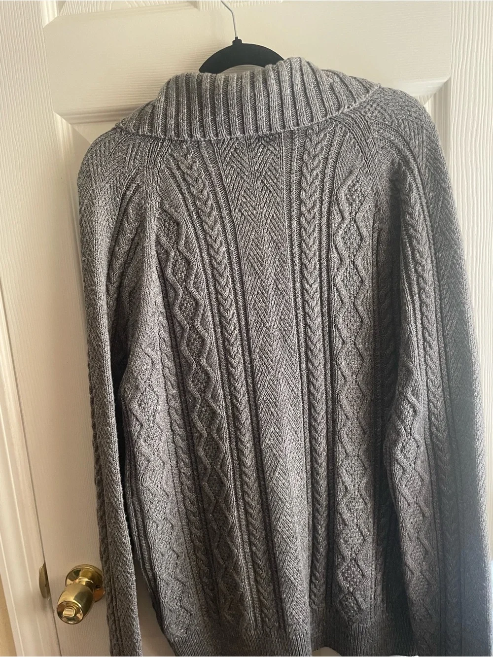 J Crew Men’s Gray Cable Knit Cardigan Sweater Size XL